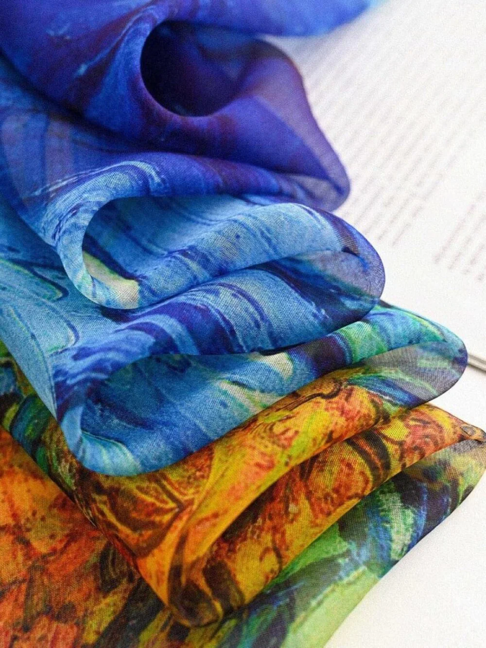 Luxurious 100% Mulberry Silk Floral Scarf Wrap - Lightweight 69'' x 43'' Shawl
